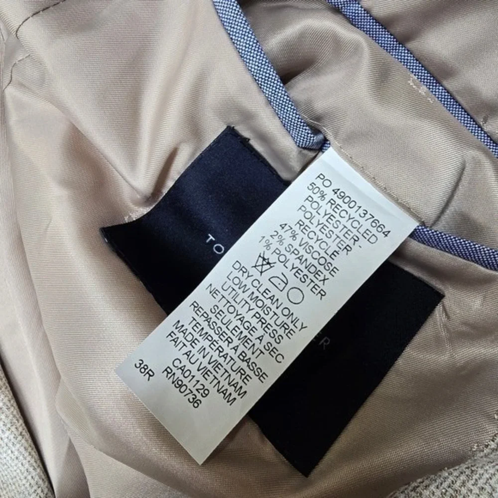Tommy Hilfiger Conrad‎ Sport Coat Mens 38R White Tan Modern Fit Blazer $295 NEW